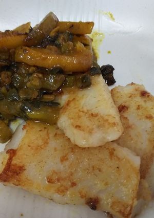 美味・白身魚ムニエル～フルーツカレー添え-レシピのメイン写真