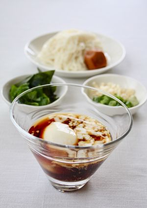 我が家の定番【温玉素麺】そうめん-レシピのメイン写真