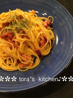材料はこれだけ!簡単☘️濃厚カルボナーラ-レシピのメイン写真