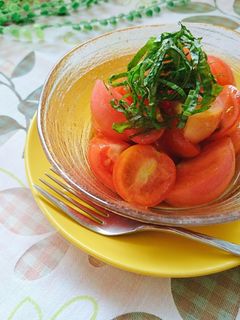 簡単副菜☆トマトの麺つゆポン酢マリネ。-レシピのメイン写真