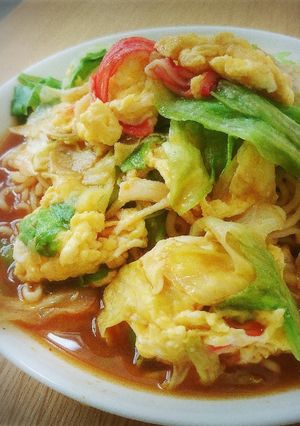 サッポロ一番みそラーメン～レタス旨辛冷麺-レシピのメイン写真