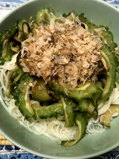 なすとゴーヤとミョウガのそうめん-レシピのメイン写真