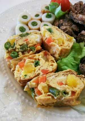 お弁当 残りものベジタブルいり玉子焼き-レシピのメイン写真