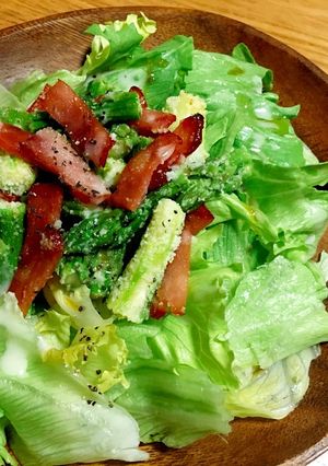 アスパラと焼豚のチーズサラダ-レシピのメイン写真