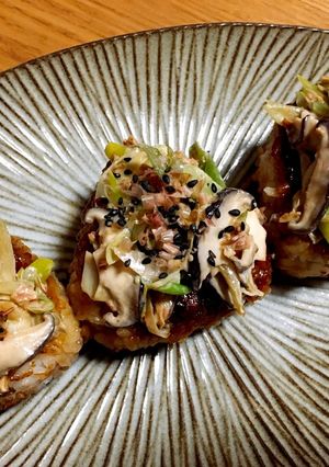 醤油マヨのねぎしいたけ焼きおにぎり-レシピのメイン写真