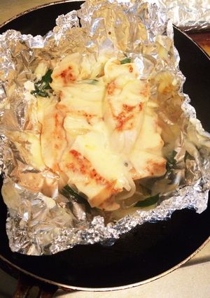 サラダチキンと野菜とチーズのアルミ焼き-レシピのメイン写真