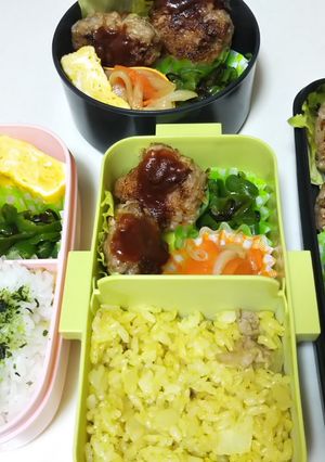 旦那様・高校息子・中学娘・自分弁当♪5-レシピのメイン写真