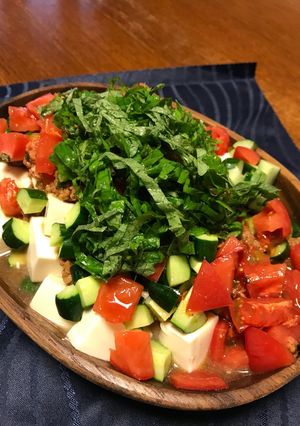 スタミナ肉豆腐サラダ-レシピのメイン写真