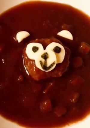 介護食・嚥下食にクマさんデコハンバーグ-レシピのメイン写真
