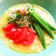 ☺夏野菜たっぷり冷やしオレンジラーメン☺