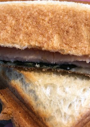 ハムとバジルとチーズのホットサンド-レシピのメイン写真