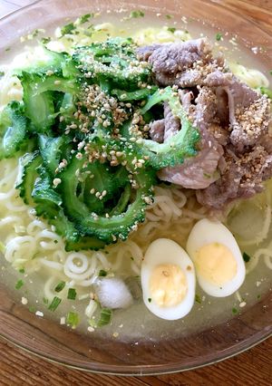 夏バテ解消!豚とゴーヤの冷やし塩ラーメン-レシピのメイン写真