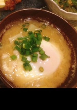落とし卵の味噌汁-レシピのメイン写真
