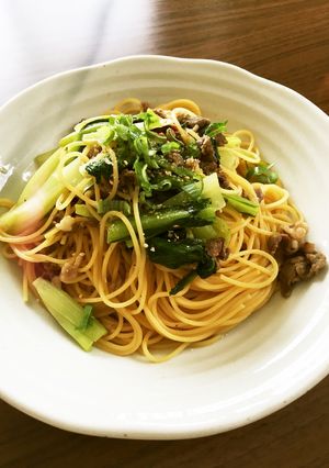 牛肉と小松菜の和風パスタ-レシピのメイン写真