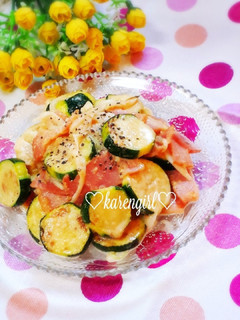 ♡ズッキーニ&ベーコンハニー味噌サラダ♡-レシピのメイン写真
