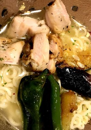 チキンと夏野菜のバジル風味冷やしラーメン-レシピのメイン写真