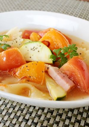 レンジで！トマトのスープ夏パスタ-レシピのメイン写真