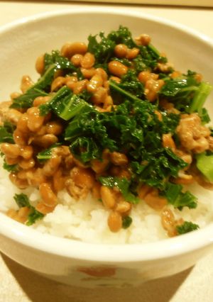 ケール入り　納豆ご飯-レシピのメイン写真