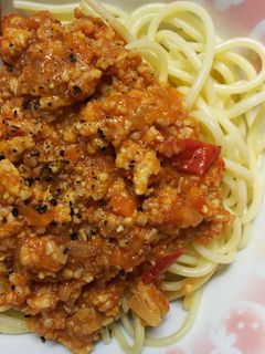 簡単☆鶏挽き肉ミートソースパスタ-レシピのメイン写真