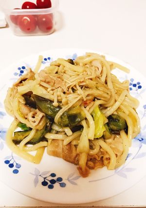 豚なす焼きうどん-レシピのメイン写真