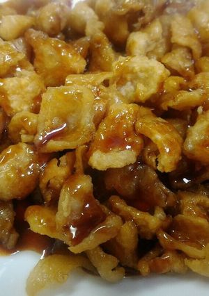 フライパンで♪鶏皮の串なしカリカリ焼き鳥-レシピのメイン写真