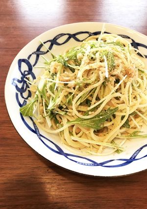 混ぜるだけ☆鮭フレークと水菜のパスタ-レシピのメイン写真