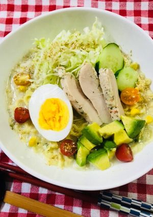 チキンとたっぷり野菜♪彩り冷やしラーメン-レシピのメイン写真