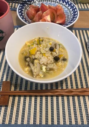 冷蔵庫に残った野菜と卵のおじや-レシピのメイン写真