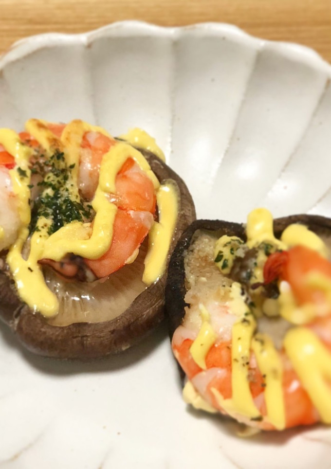 トースターで！海老と椎茸のマヨネーズ焼き-レシピのメイン写真