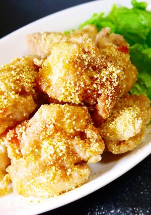 鶏もも肉の塩唐揚げ。カレーチーズがけ！-レシピのメイン写真