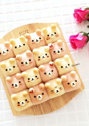 基本の2色のくまさん達のちぎりパン-レシピのメイン写真
