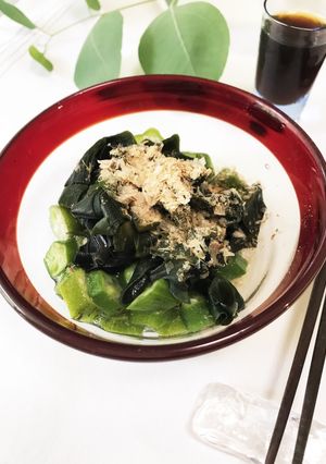 ネバネバ最大オクラとおかわかめのおひたし-レシピのメイン写真