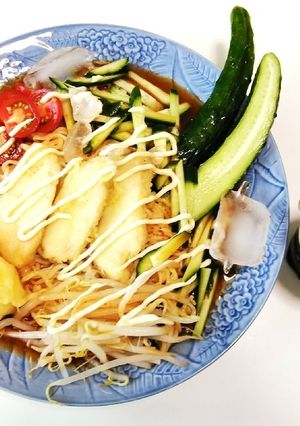 丸ごと胡瓜とチキン親子天の冷やし旨辛みそ-レシピのメイン写真