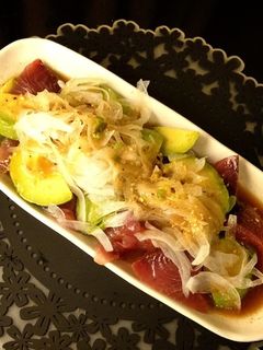 低糖質!カツオとアボカドの黒酢サラダ-レシピのメイン写真