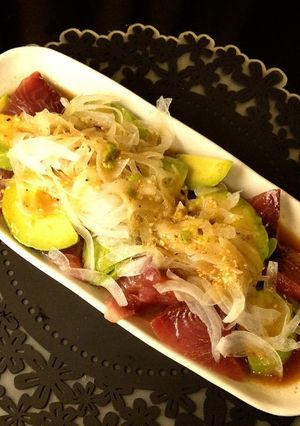 低糖質！カツオとアボカドの黒酢サラダ-レシピのメイン写真