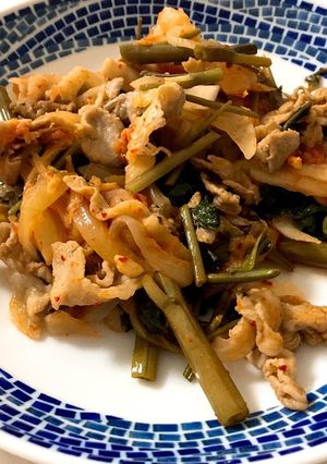 空芯菜でシャキシャキ＊豚キムチ-レシピのメイン写真