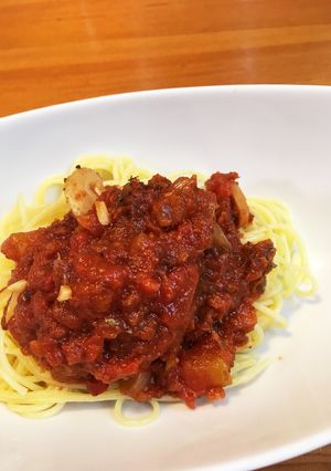 鰹節出汁ガラで！ヘルシー和風ミートソース-レシピのメイン写真