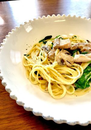 濃厚☆塩豚とほうれん草のクリームパスタ-レシピのメイン写真