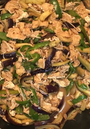 ナスと油揚げとえのきの沙茶醤炒め-レシピのメイン写真