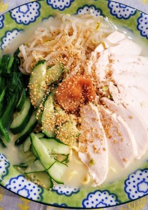 サラダチキンとさっぱり梅の冷やしラーメン-レシピのメイン写真
