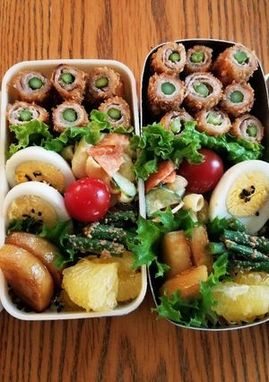 部活女子、男子学生弁当②-レシピのメイン写真