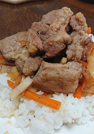 漬け込みポークと千切り野菜のっけご飯-レシピのメイン写真