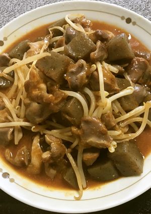 超辛い鶏砂肝とこんにゃくのプルコギ炒め-レシピのメイン写真