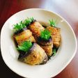 簡単!おしゃれ!茄子の大葉,梅干し巻き