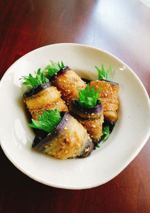 簡単！おしゃれ！茄子の大葉,梅干し巻き-レシピのメイン写真