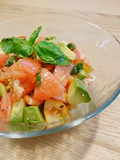 トマトバジルの冷製ラーメン-レシピのメイン写真