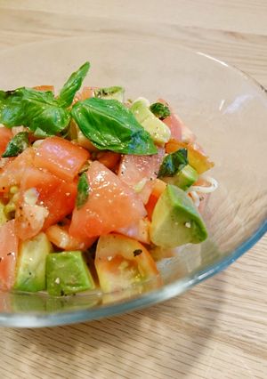 トマトバジルの冷製ラーメン-レシピのメイン写真