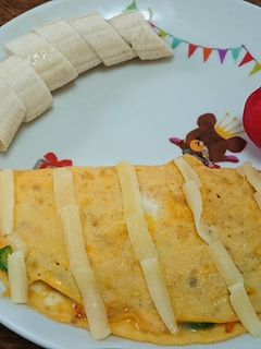 野菜炒めチーズオムレツ-レシピのメイン写真
