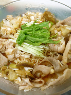 茄子と豚のピリ辛和え冷やしラーメン-レシピのメイン写真