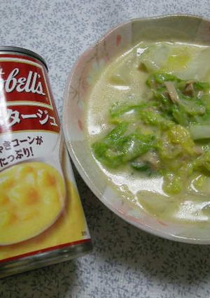 キャンベル白菜とツナのコーンスープ煮-レシピのメイン写真